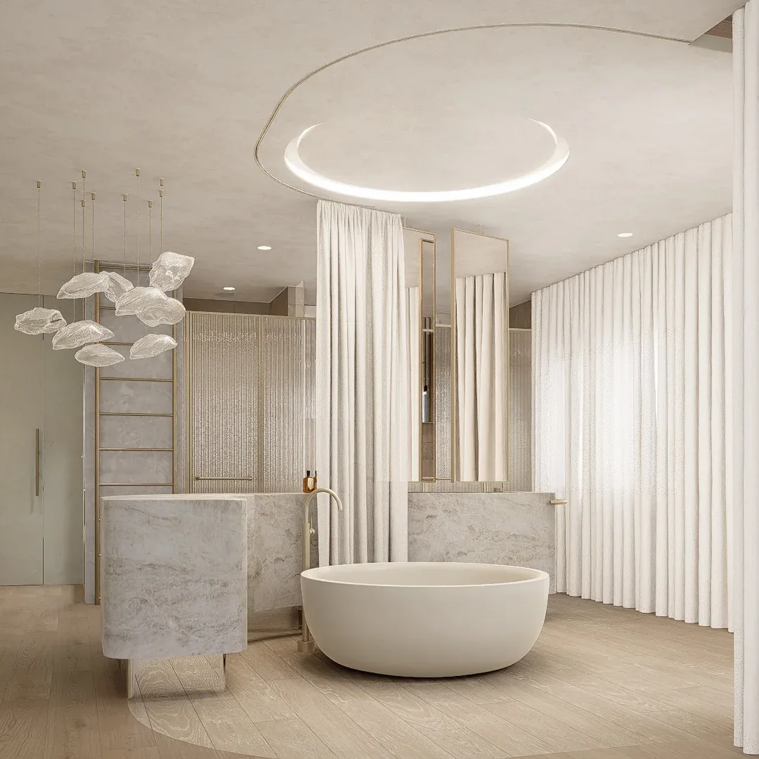 Greenwich — master ensuite with European stone