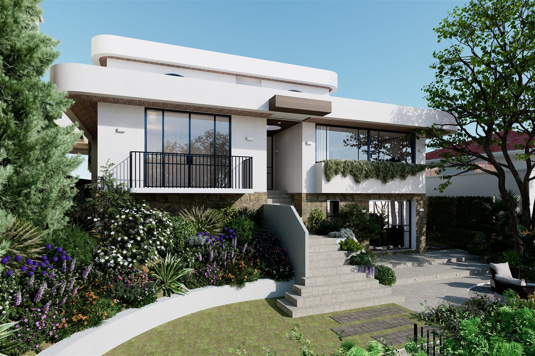 Double Bay — street facade and garden by STUDIO BELLE