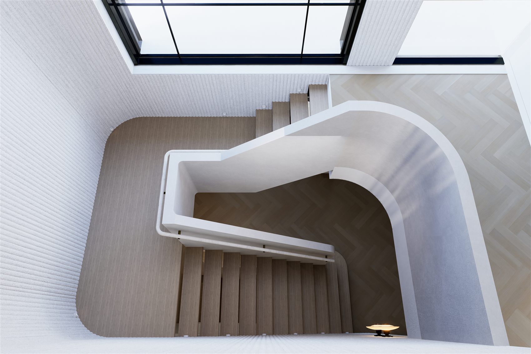 Double Bay — staircase from above by STUDIO BELLE