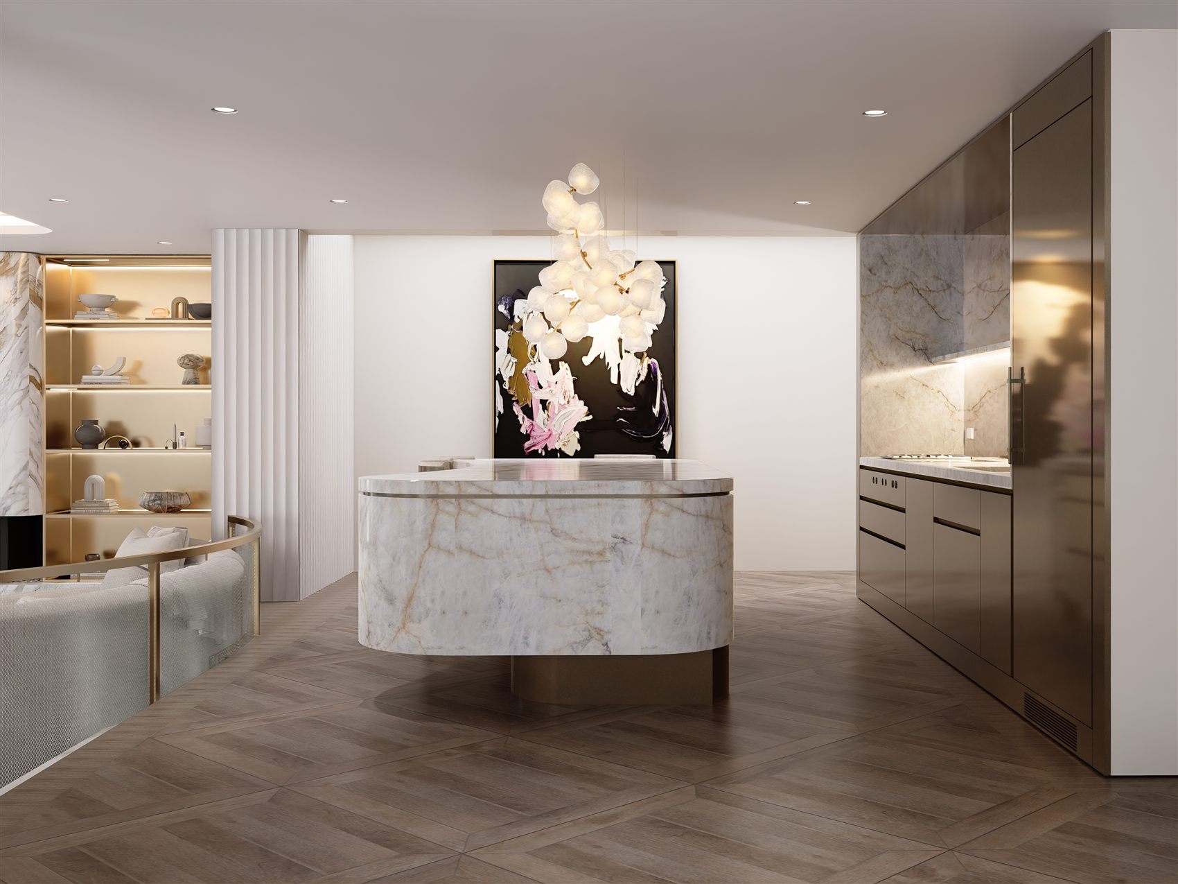 Greenwich — marble kitchen island by STUDIO BELLE